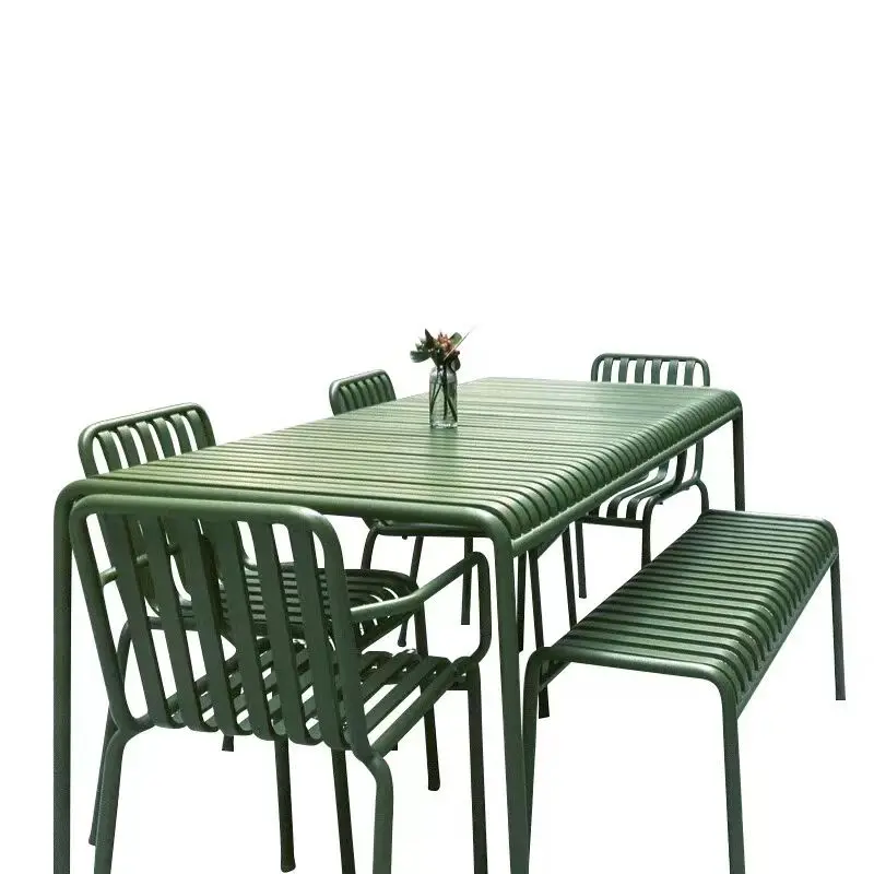 Outdoor Furniture For Cafe - โต๊ะและเก้าอี้เหล็กดัดสไตล์โมเดิร์นเรียบง่ายสำหรับระเบียงกลางแจ้ง เฟอร์นิเจอร์กลางแจ้งสำหรับลานบ้าน คาเฟ่
