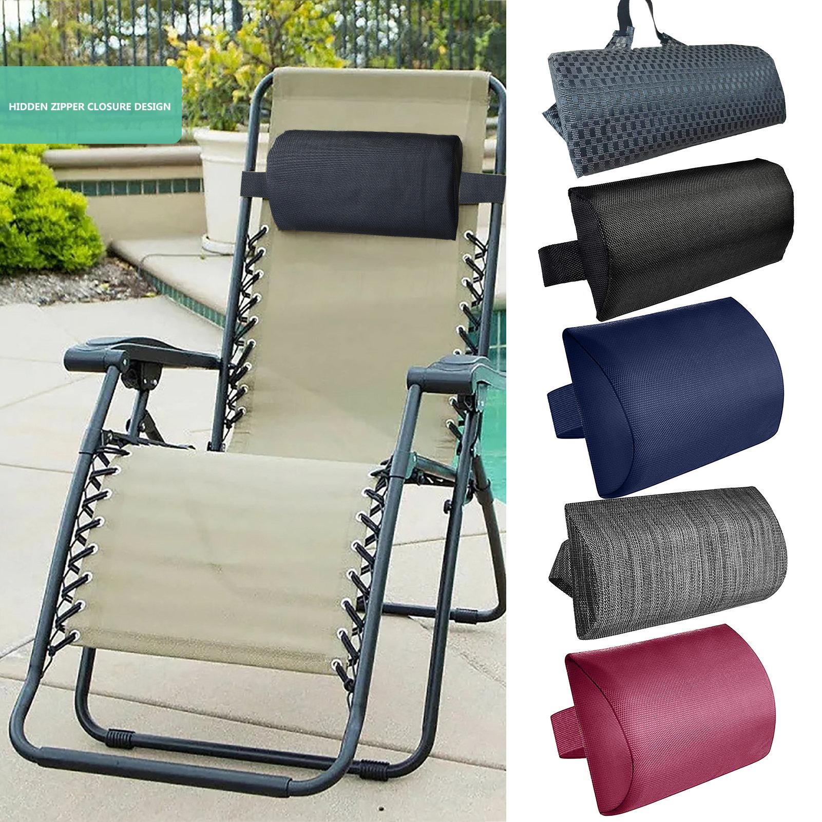 Outdoor Furniture Sunbrella - หมอนรองเก้าอี้ริมสระน้ำ หมอนรองเก้าอี้ริมสระน้ำพร้อมสายรัด หมอนรองศีรษะสำหรับเก้าอี้ปรับเอน หมอนรองศีรษะกันน้ำ หมอนรองศีรษะ