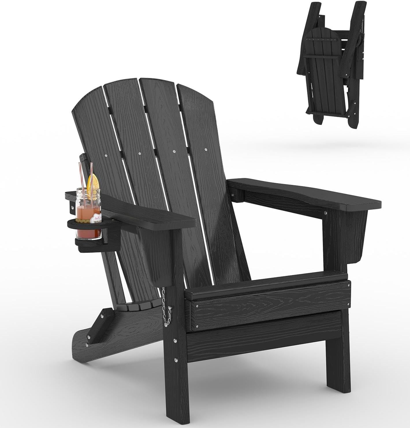 Outdoor Furniture Fire Pit - เก้าอี้ Adirondack พับได้ ทำจากพลาสติก HDPE สำหรับใช้งานกลางแจ้ง