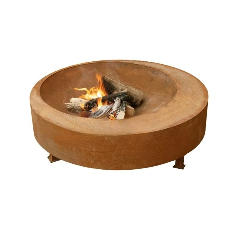Fire Pit Bowl - เตาผิงกลางแจ้งขนาดใหญ่สำหรับงานปาร์ตี้ในสวนหลังบ้าน ใช้เชื้อเพลิงไม้ ทำจากเหล็กกันสนิม เหมาะสำหรับลานบ้านและสวน