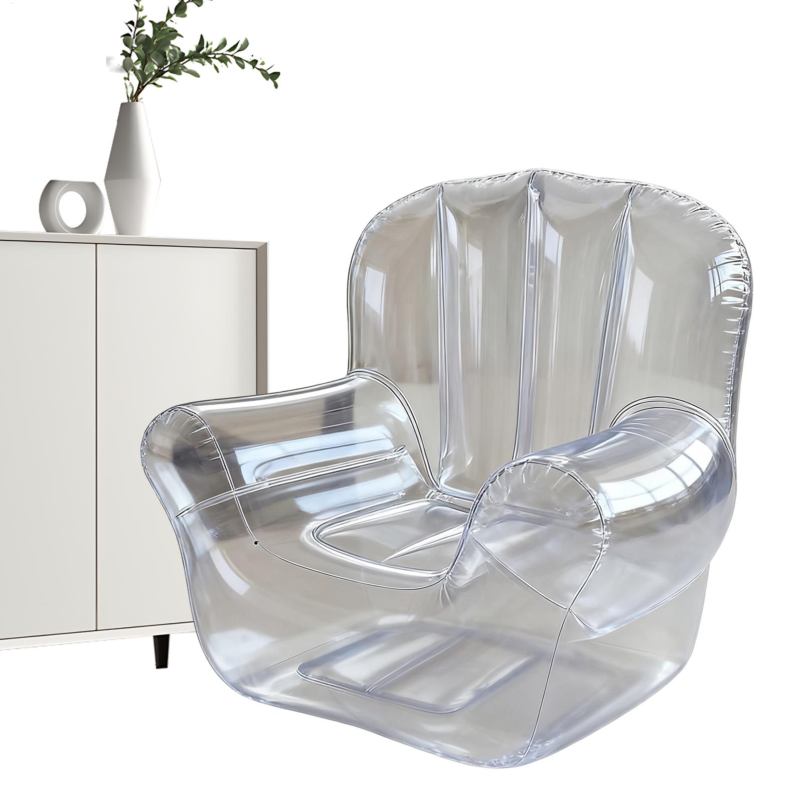 Outdoor Furniture Nearby - โซฟาพีวีซีใสหนาพิเศษ โซฟาเป่าลมสำหรับตั้งแคมป์กลางแจ้ง เก้าอี้พักผ่อนแบบเป่าลมสำหรับคนเดียว ใช้ริมสระน้ำหรือในห้องนอน