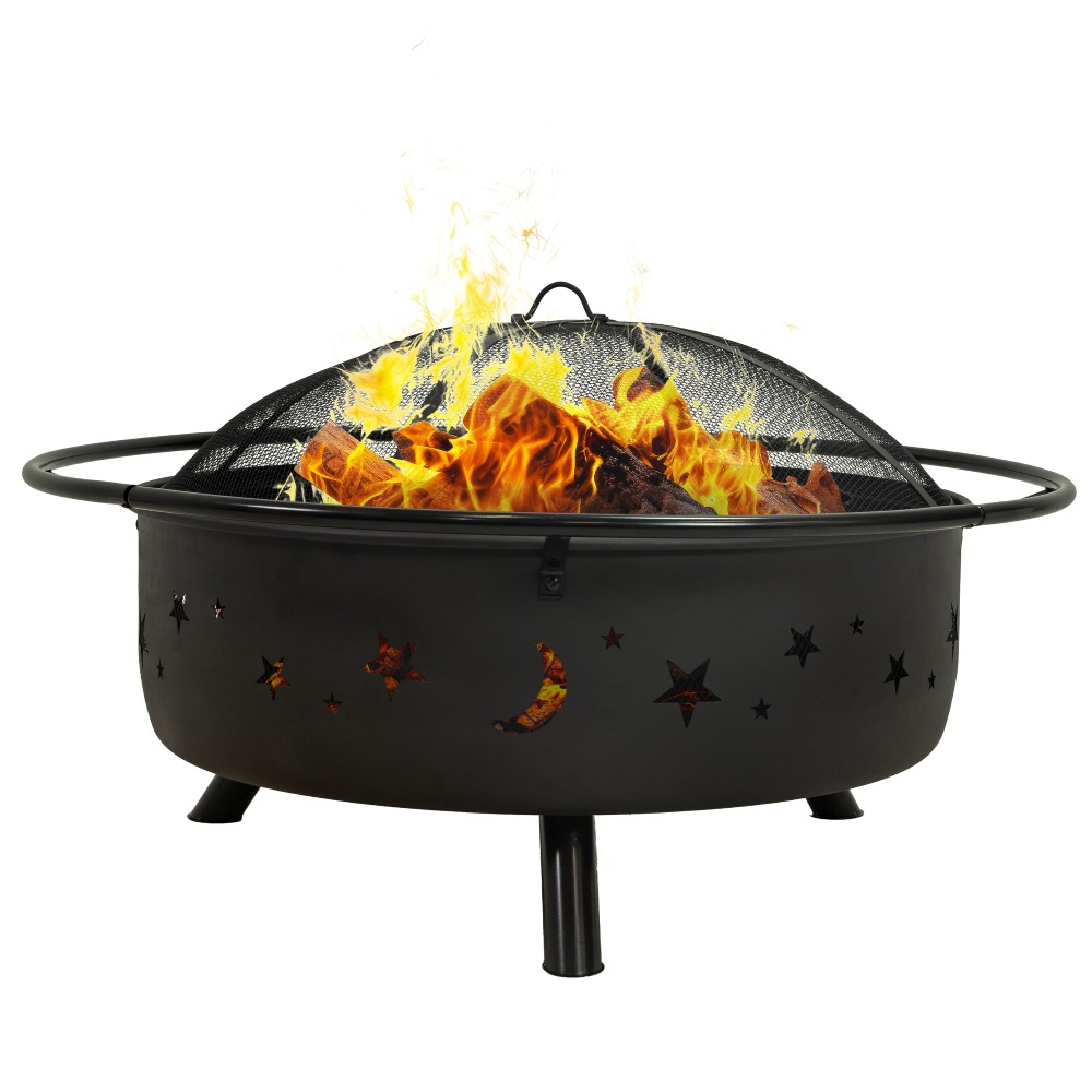 Fire Pit Bowl - เตาผิงกลางแจ้งขนาดใหญ่ 42 นิ้ว Sunnydaze Cosmic สำหรับเผาไม้