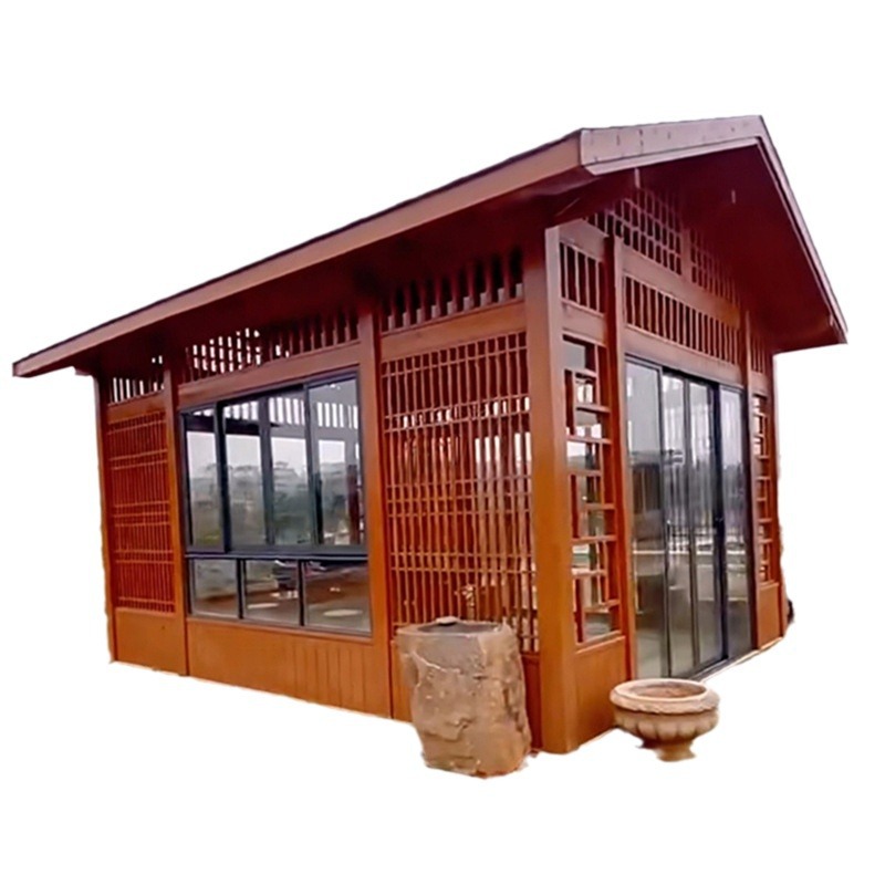 Outdoor Furniture Wood - ศาลาไม้โบราณกลางแจ้งสำหรับสวน วิลล่า ห้องน้ำชา ทำจากไม้กันผุ สามารถเคลื่อนย้ายได้ บ้านไม้เรียบง่าย