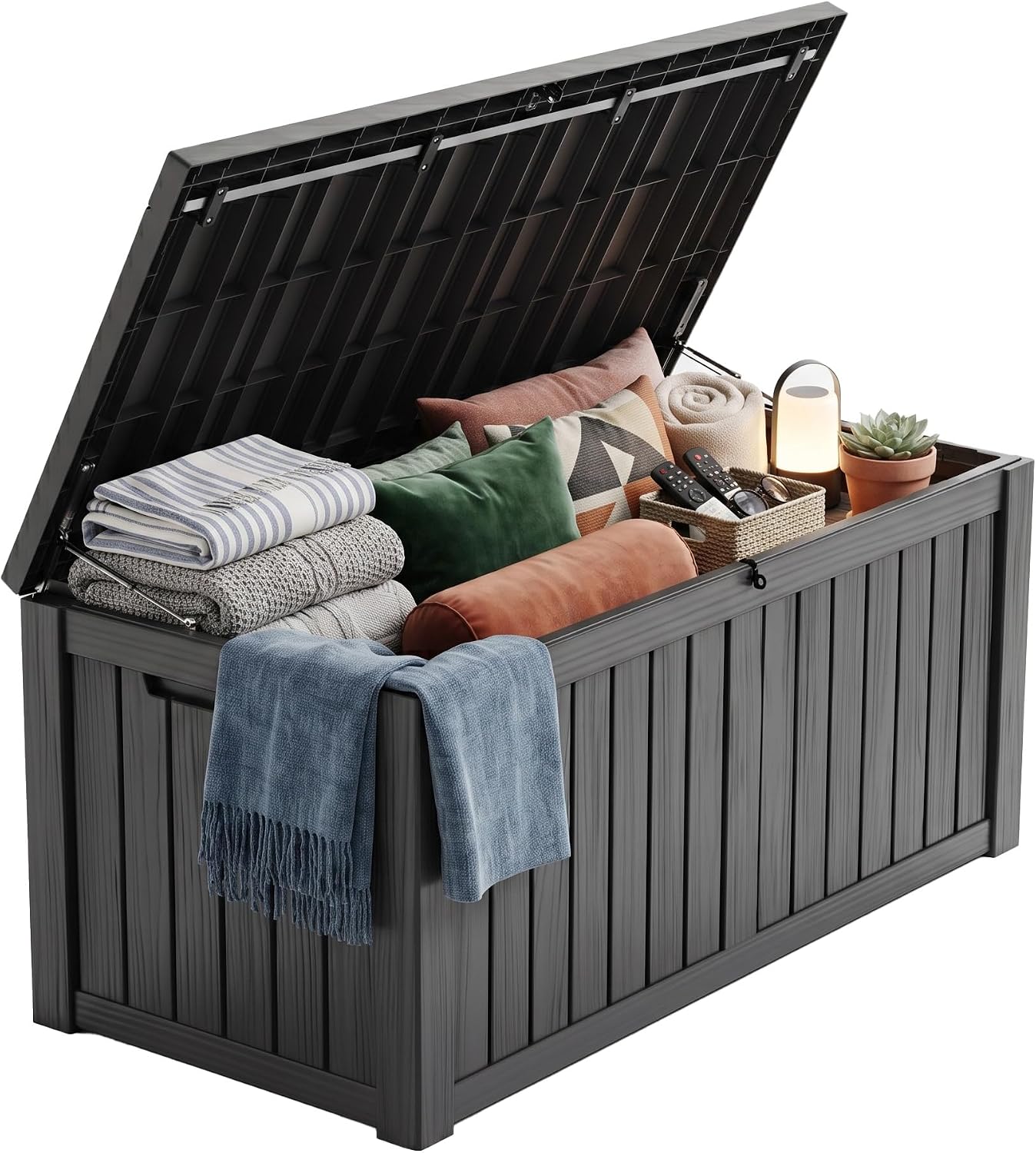 Outdoor Furniture Cushions - กล่องเก็บของกลางแจ้งขนาด 200 แกลลอน พร้อมระบบล็อค ผลิตจากเรซิน กันน้ำและทนต่อรังสียูวี