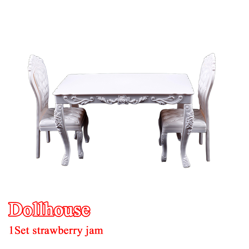 Outdoor Furniture Wood - บ้านตุ๊กตา 1:6 เฟอร์นิเจอร์ห้องครัว โต๊ะรับประทานอาหาร เก้าอี้ คอมพิวเตอร์