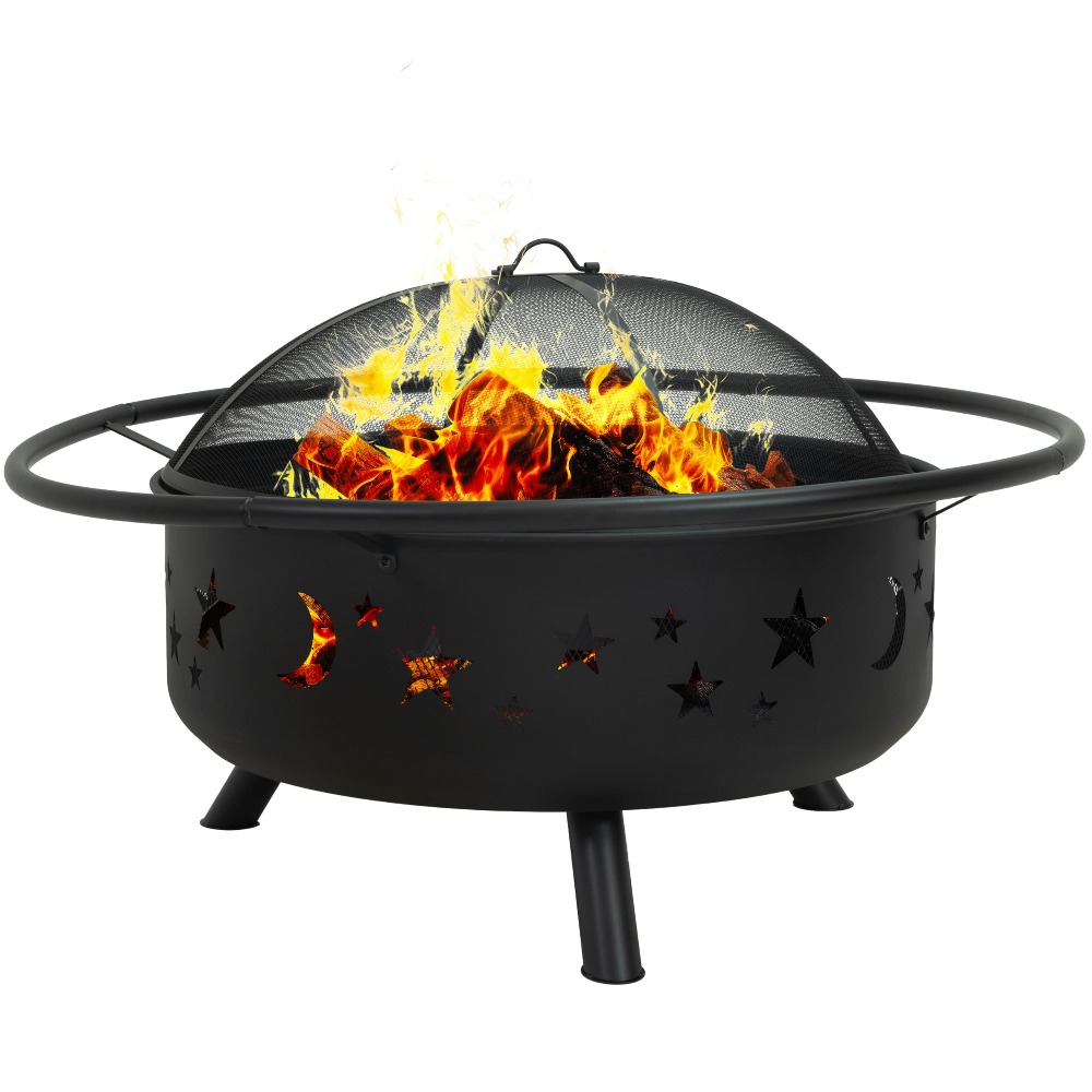 Fire Pit Bowl - เตาผิงกลางแจ้งขนาดใหญ่ 42 นิ้ว Sunnydaze Cosmic สำหรับเผาไม้