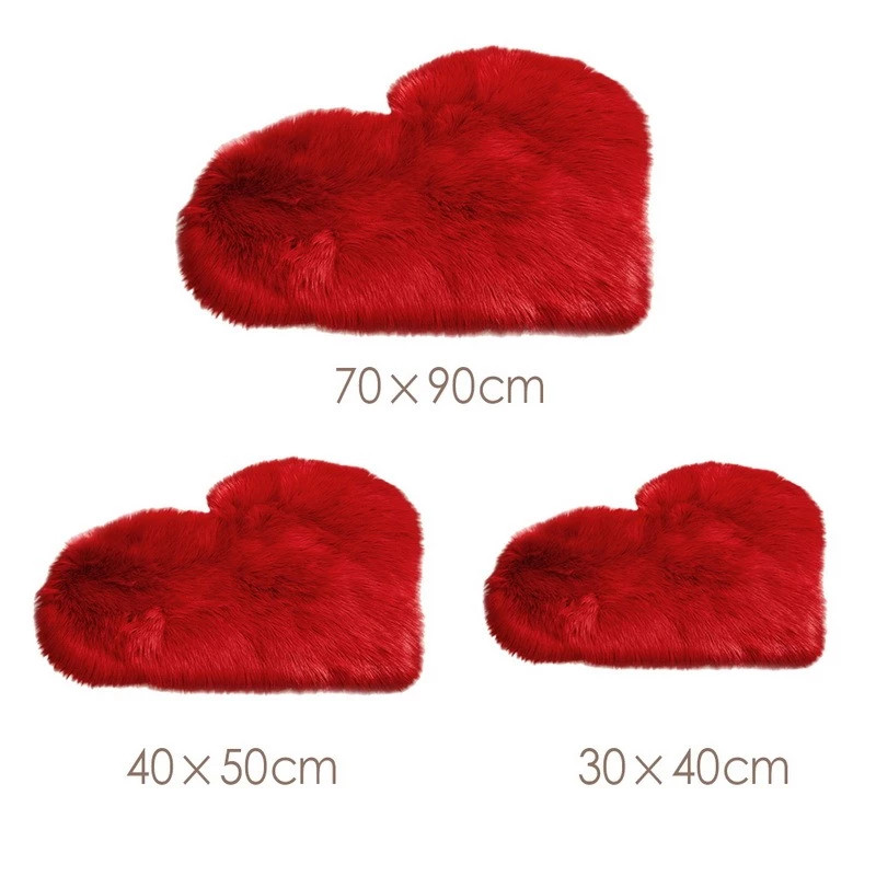 Outdoor Furniture For Cafe - Furry สีทึบหัวใจพรมห้องนอนเบาะรองนั่งห้องนั่งเล่นตารางแฟชั่นตกแต่งบ้านพรมกันลื่น