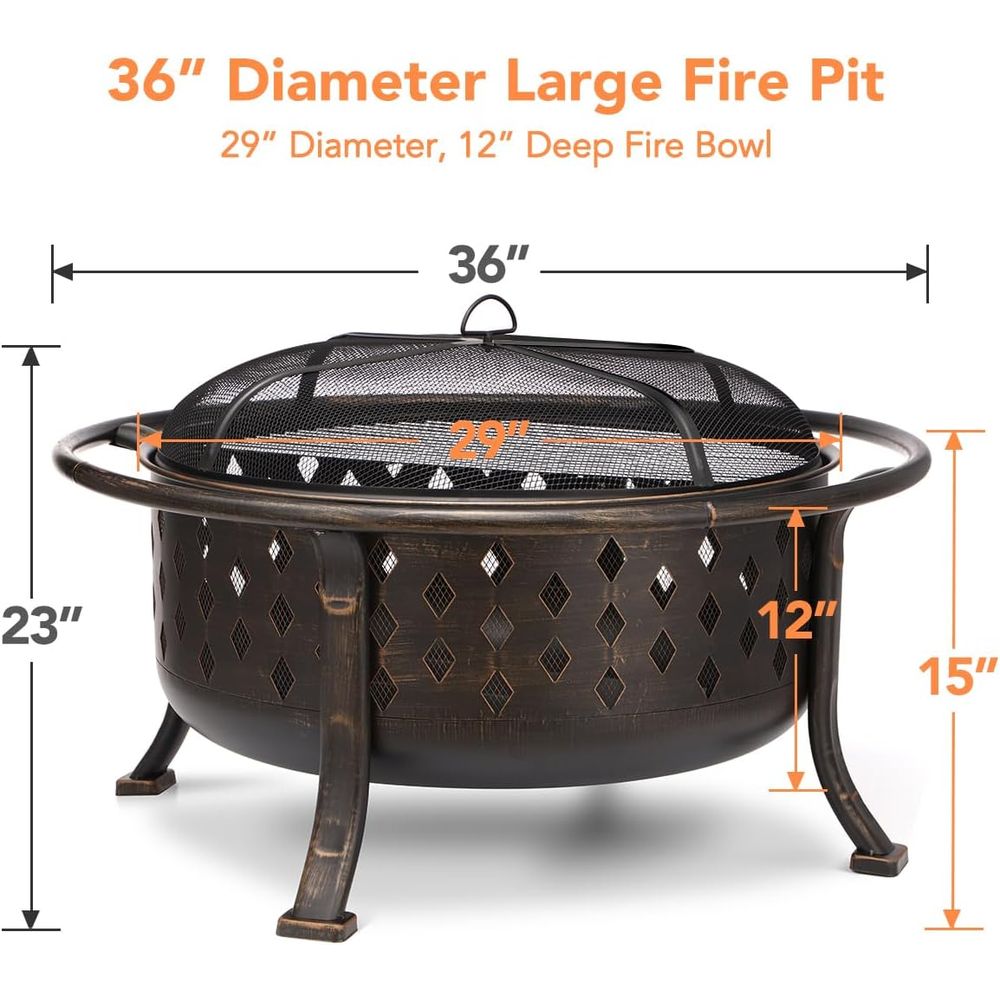 เตาผิงกลางแจ้งขนาด 36 นิ้ว สำห - Fire Pit Bowl บทวิจารณ์และราคา