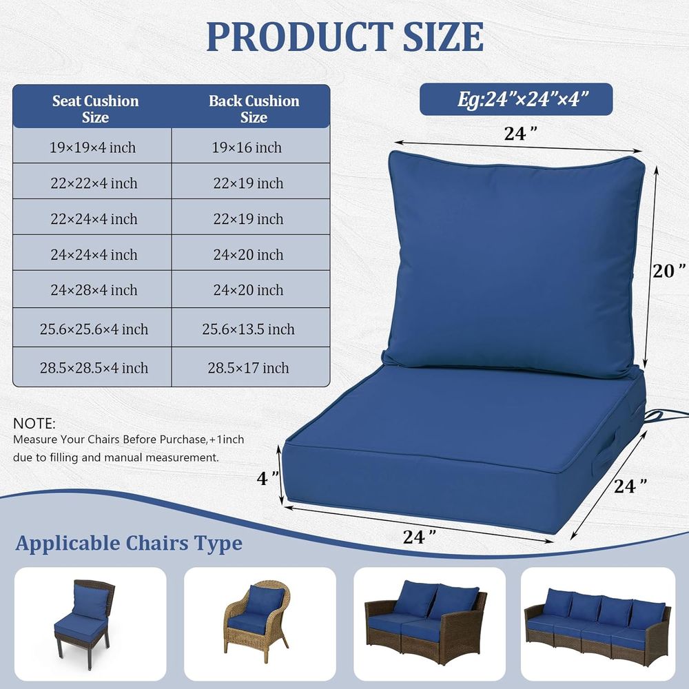 ชุดเบาะรองนั่งกลางแจ้งขนาด 24x - Outdoor Furniture Cushions บทวิจารณ์และราคา