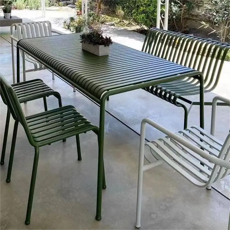 โต๊ะและเก้าอี้เหล็กดัดสไตล์โมเ - Outdoor Furniture For Cafe บทวิจารณ์และราคา