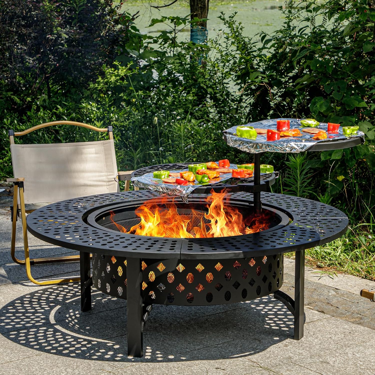 โต๊ะเตาผิงไม้ขนาดใหญ่พิเศษ พร้ - Outdoor Furniture Fire Pit บทวิจารณ์และราคา