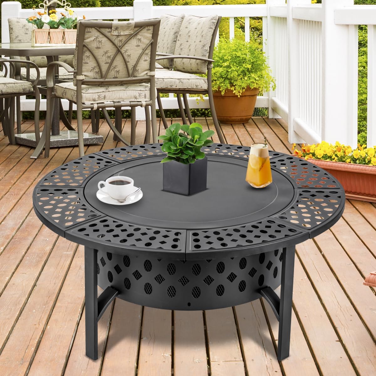 โต๊ะเตาผิงไม้ขนาดใหญ่พิเศษ พร้ - Outdoor Furniture Fire Pit บทวิจารณ์และราคา