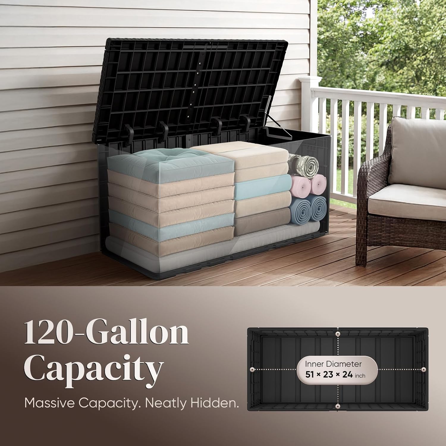 กล่องเก็บของกลางแจ้งขนาดใหญ่ 1 - Outdoor Furniture Cushions บทวิจารณ์และราคา