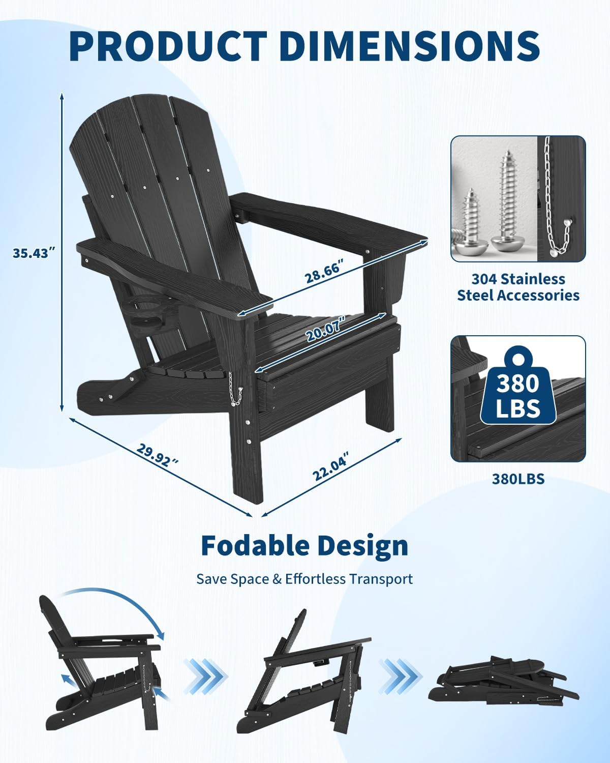 เก้าอี้ Adirondack พับได้ ทำจา - Outdoor Furniture Fire Pit บทวิจารณ์และราคา