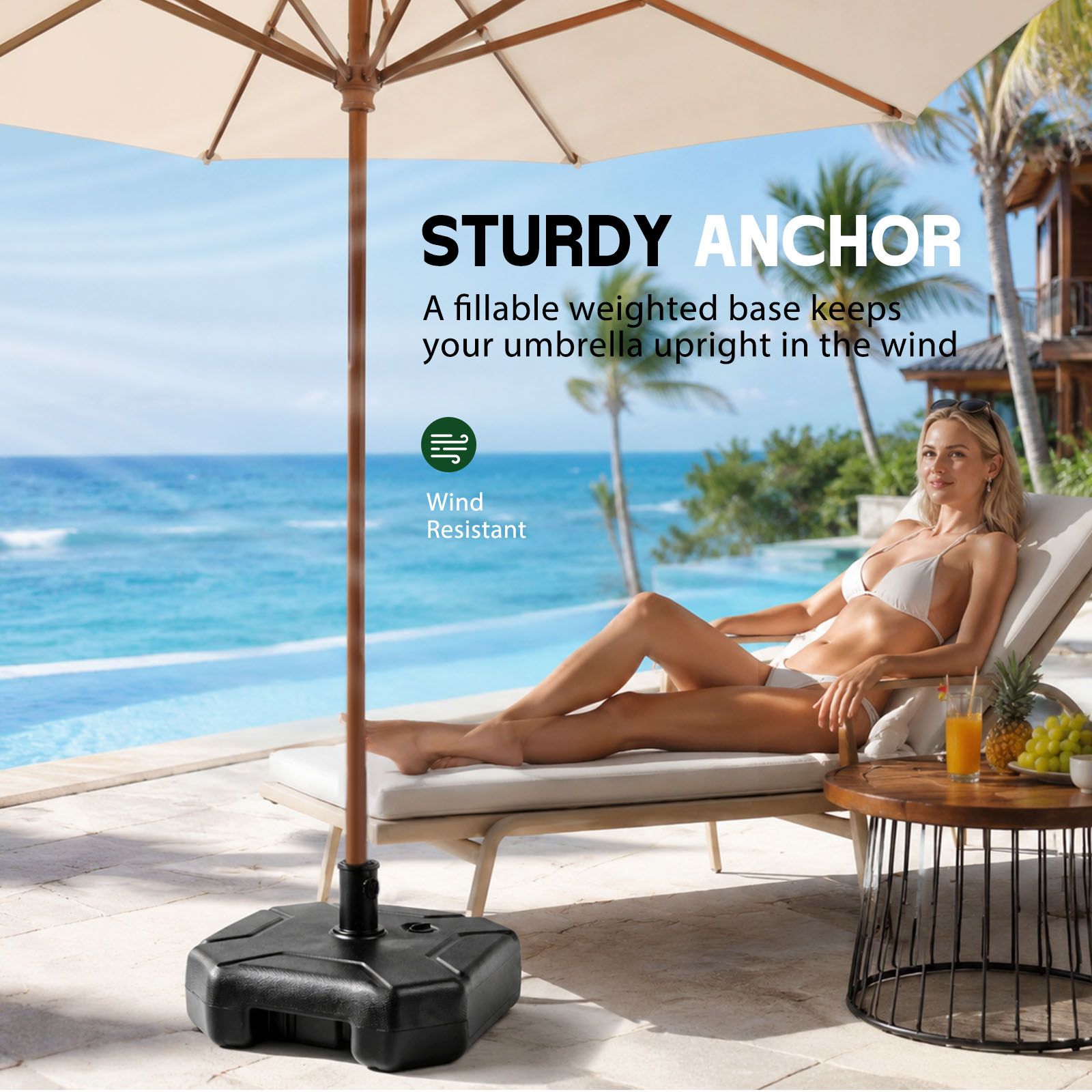 ฐานร่มสนามแบบเติมน้ำหนักได้, ฐ - Outdoor Furniture Sunbrella บทวิจารณ์และราคา