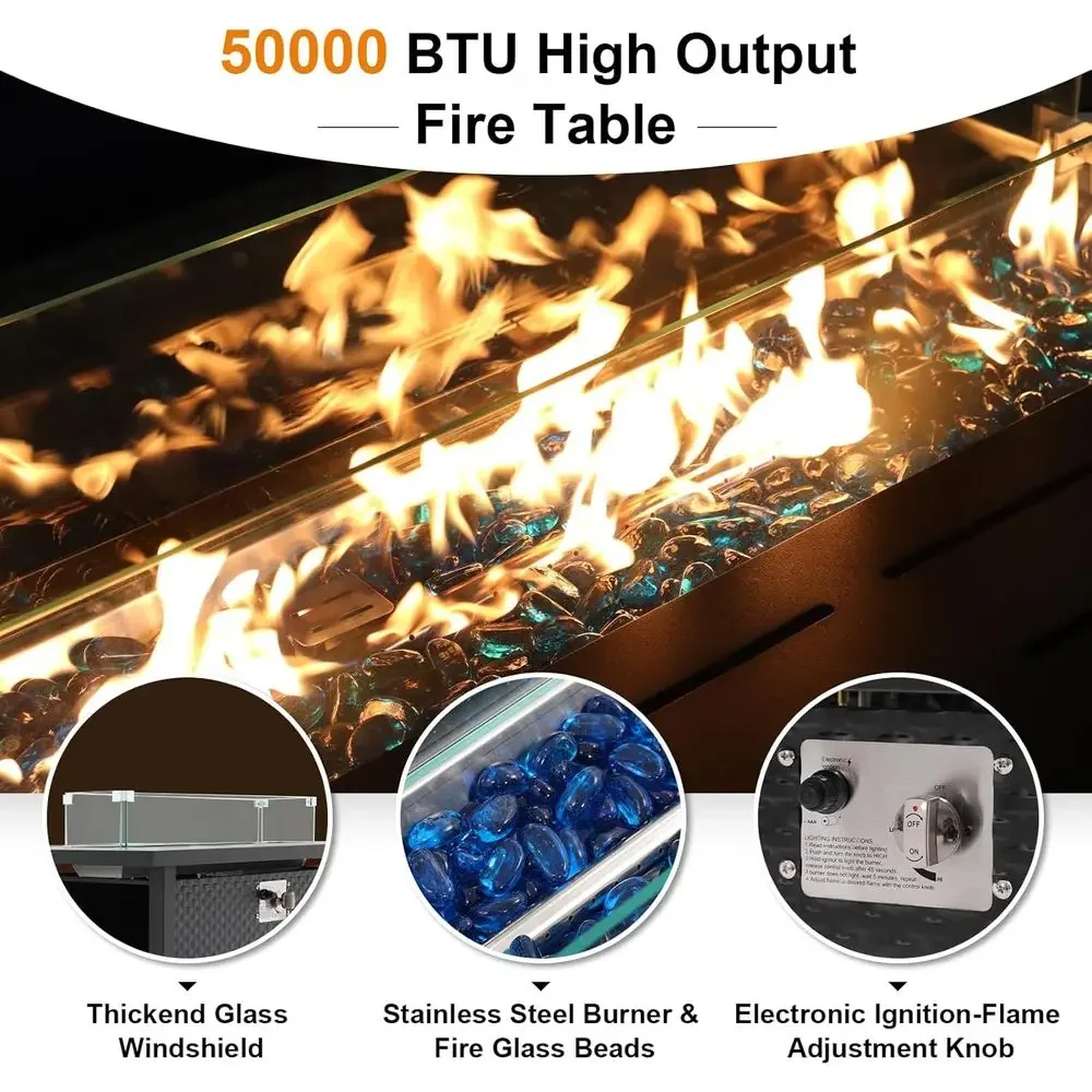 ชุดเฟอร์นิเจอร์ลานบ้าน 8 ชิ้น  - Outdoor Furniture Fire Pit บทวิจารณ์และราคา