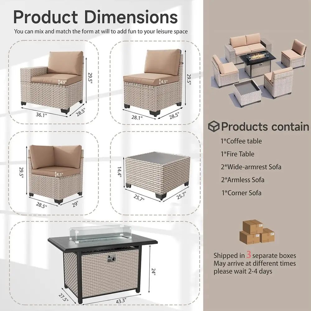 ชุดเฟอร์นิเจอร์กลางแจ้ง 7 ชิ้น - Outdoor Furniture Fire Pit บทวิจารณ์และราคา