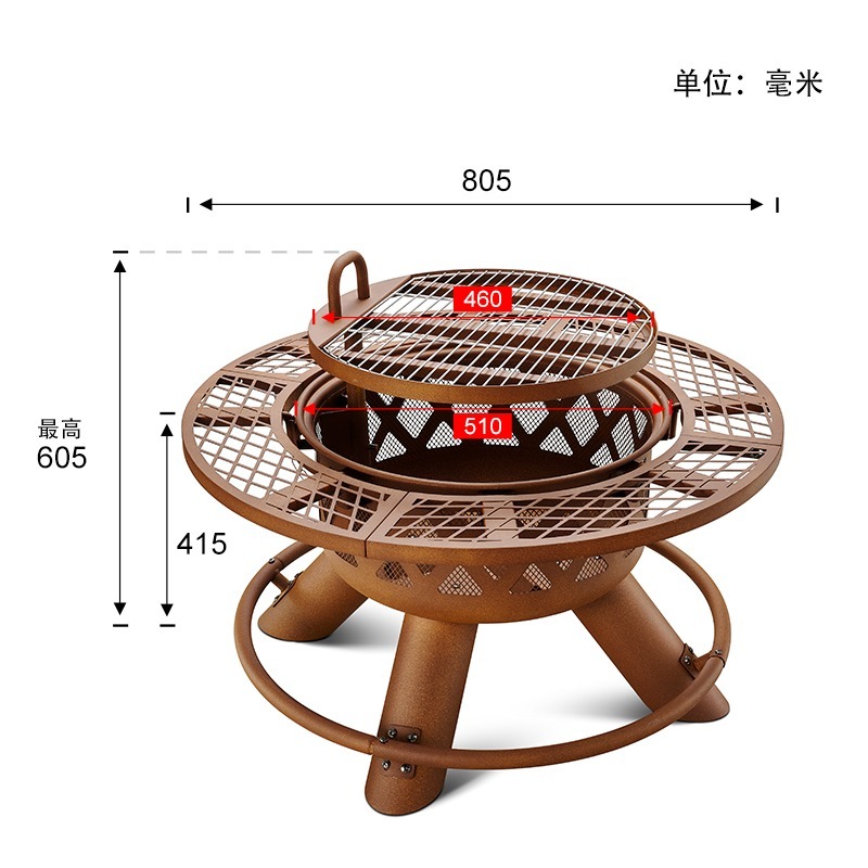 ชุดเตาบาร์บีคิวและเตาไฟอเนกประ - Outdoor Furniture Fire Pit บทวิจารณ์และราคา