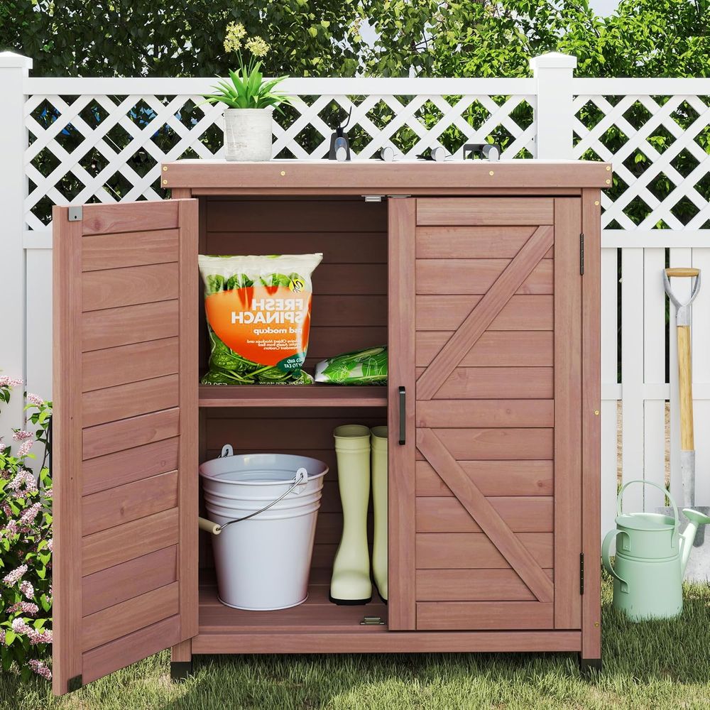 ตู้เก็บของกลางแจ้งและโต๊ะทำงาน - Outdoor Furniture Wood บทวิจารณ์และราคา