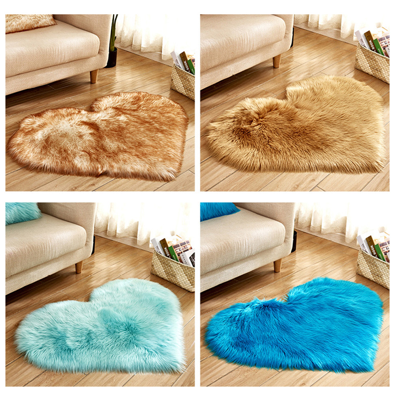 Furry สีทึบหัวใจพรมห้องนอนเบาะ - Outdoor Furniture For Cafe บทวิจารณ์และราคา