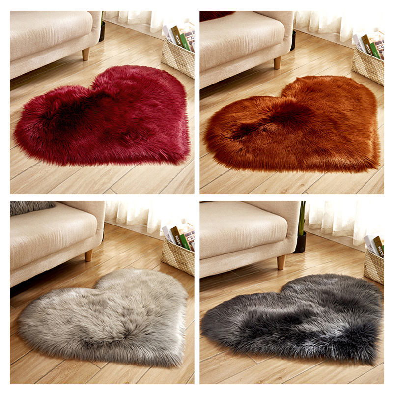 Furry สีทึบหัวใจพรมห้องนอนเบาะ - Outdoor Furniture For Cafe บทวิจารณ์และราคา