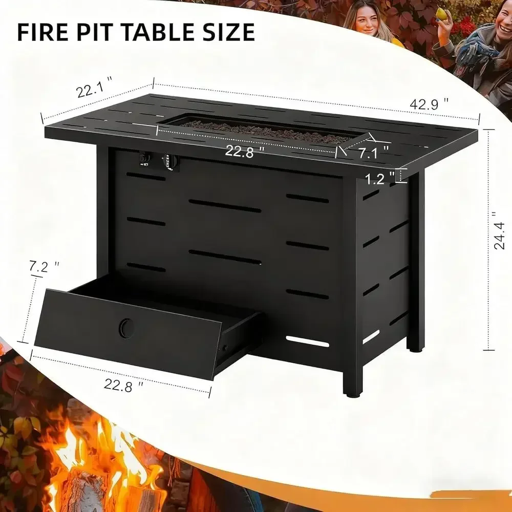 ชุดเฟอร์นิเจอร์หวายสำหรับลานกล - Outdoor Furniture Fire Pit บทวิจารณ์และราคา