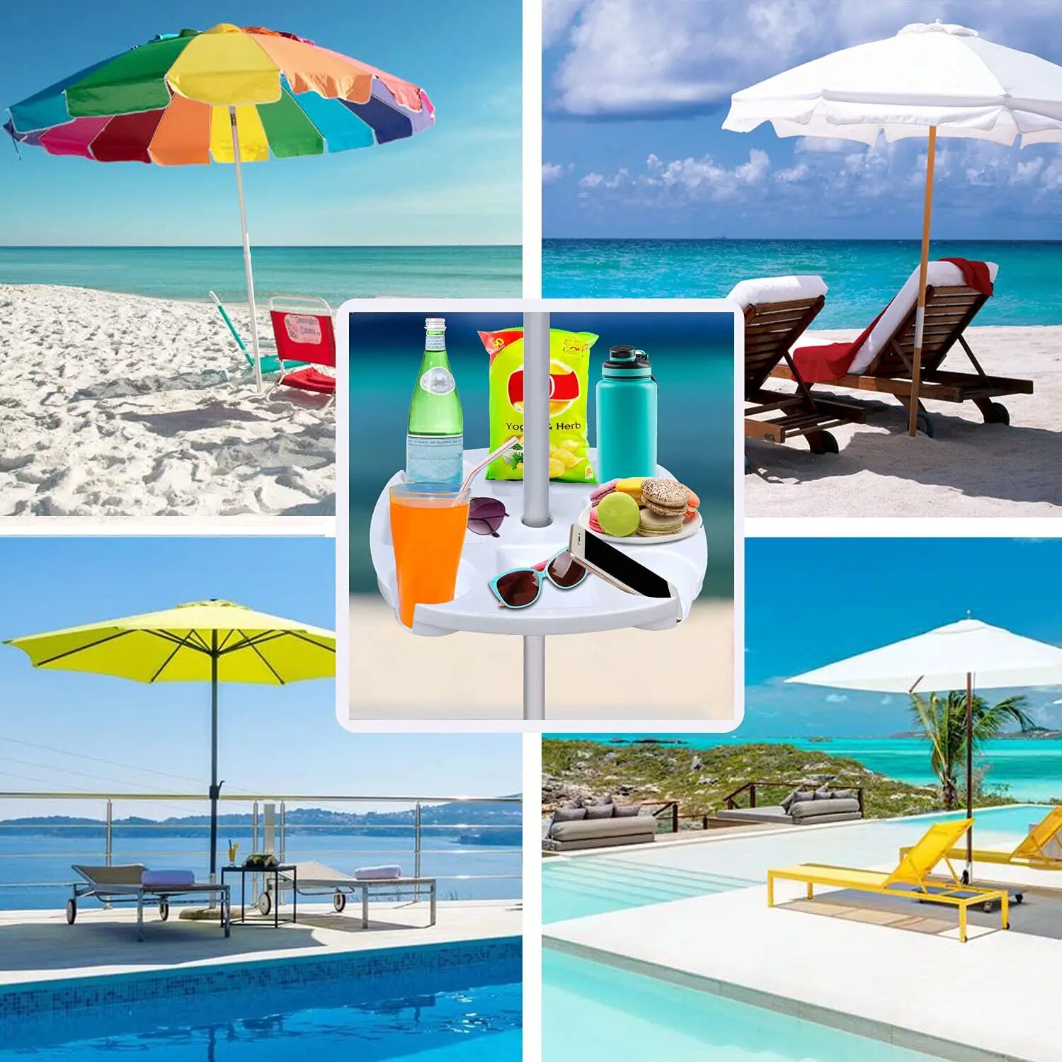 ถาดวางของสำหรับร่มชายหาด CYBea - Outdoor Furniture Sunbrella บทวิจารณ์และราคา